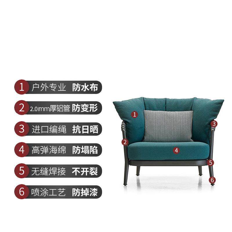 北欧民宿休闲简约沙发茶几组合露台庭院别墅藤编沙发创意户外沙发,淘宝优惠券,粉丝福利购,淘宝优惠卷