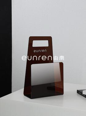 极简带提手亚克力杂志架小型落地书架桌面置物架茶几软装摆件饰品