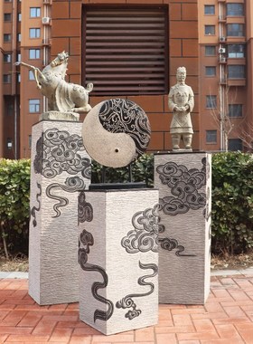 梦古中式摆件手工马踏青云兵马俑太极八卦飞龙转运复古民族风装饰