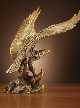 欣摆铜大鹏展翅老鹰摆件 大展鸿图开业礼品祥件