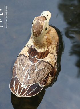 老笋壳小鸭子摆件中国风麻鸭茶宠创意现简约家居饰品竹制