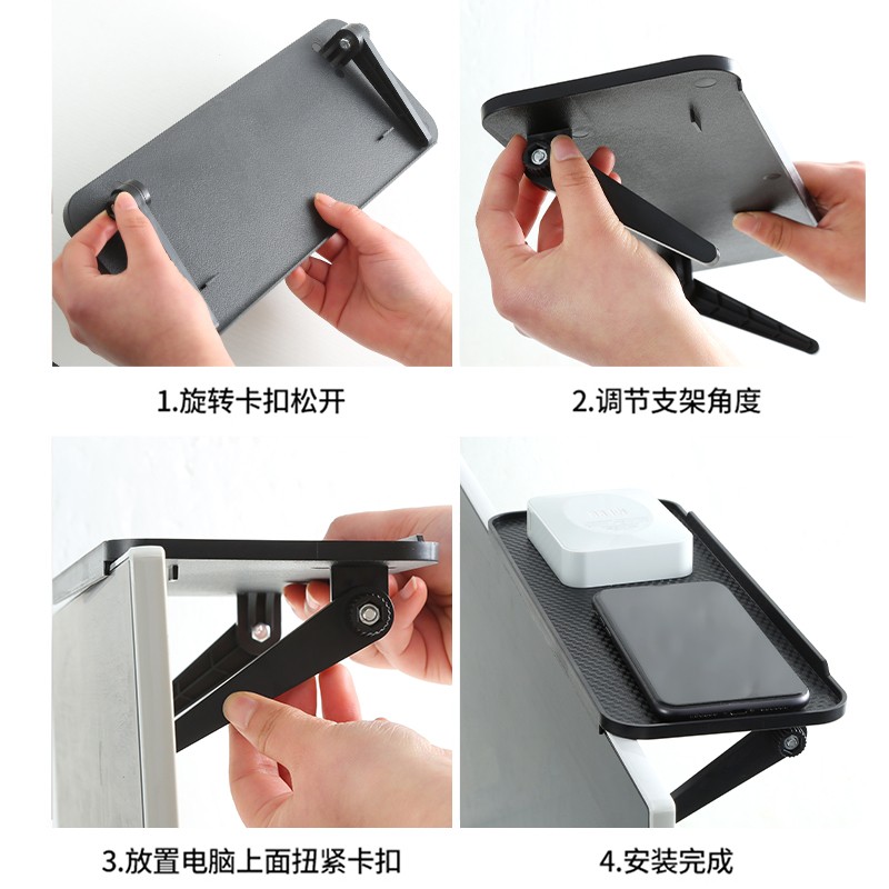 电视上面放机顶盒置物架显示器顶部免打孔路由器收纳盒子托架支架 - 图1