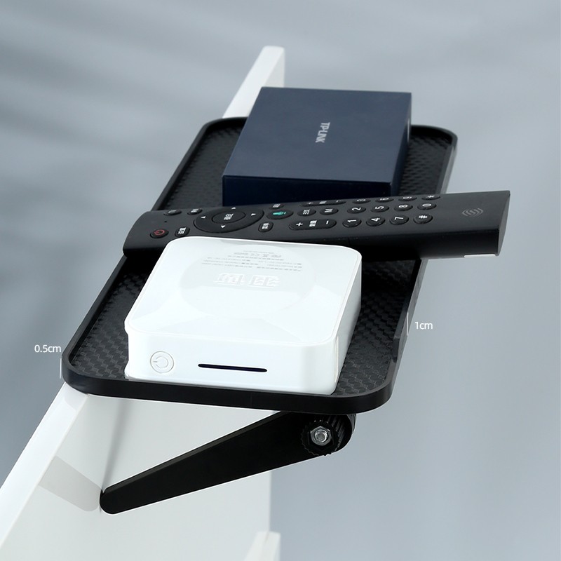 电视上面放机顶盒置物架显示器顶部免打孔路由器收纳盒子托架支架 - 图0