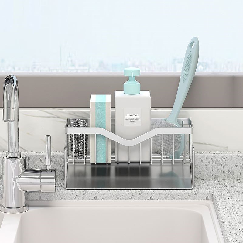 SU304 Kitchen sink sponge drainage storage rack organizer - 图1