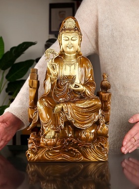 纯铜手工娑婆三圣佛像摆件保平安