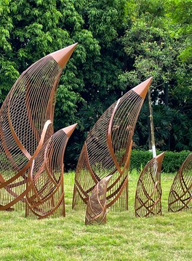 户外不锈售镂空竹笋雕塑园林区观钢楼部小景草坪铁艺仿真植物摆件