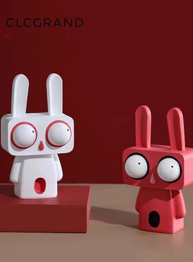 创意大眼兔家居客厅装饰品摆件轻奢新婚乔迁礼品送礼物