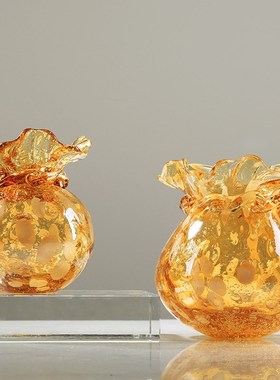 装袋术璃花瓶艺琉摆件可水培轻奢客厅样板间玄关餐桌插花花器福饰