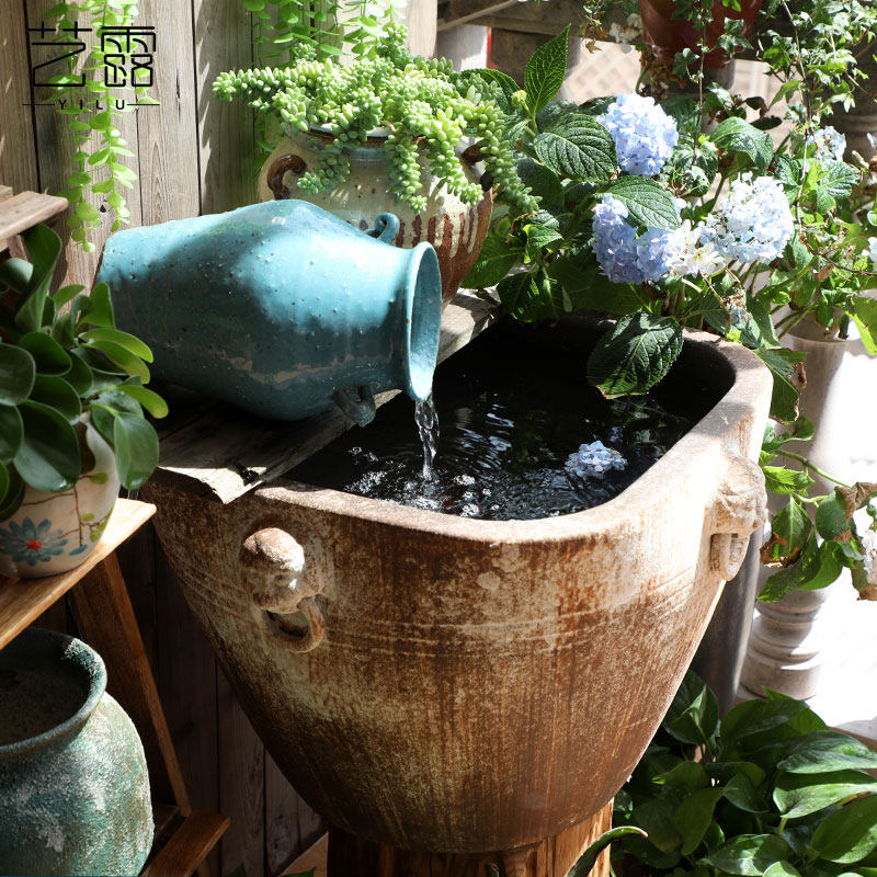 复古陶瓷仿古大缸粗陶手工圆坛方水缸大花盆鱼缸落地摆件庭院园林,淘宝优惠券,粉丝福利购,淘宝优惠卷