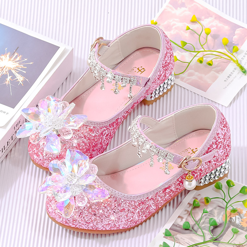 女童水晶鞋儿童银色公主鞋时尚演出礼服皮鞋女孩高跟鞋百搭花童鞋,淘宝优惠券,粉丝福利购,淘宝优惠卷