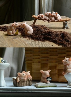 创意小猪花盆摆件可爱个性多肉盆栽装饰品礼物送男女生朋友圣诞节