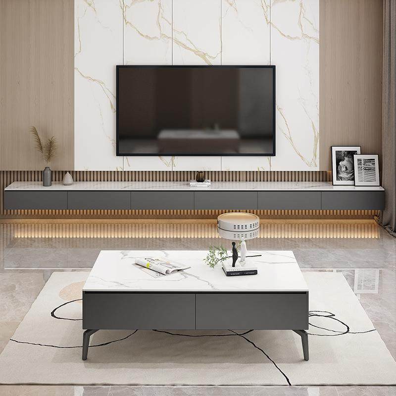 岩板悬空电视柜茶几组合简约现代客厅家用小户型轻奢墙壁挂式机柜,淘宝优惠券,粉丝福利购,淘宝优惠卷