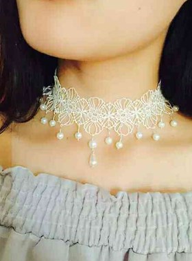 黑色绒项圈颈带女网红遮疤脖子饰品短款颈链大气简约颈带时尚项链