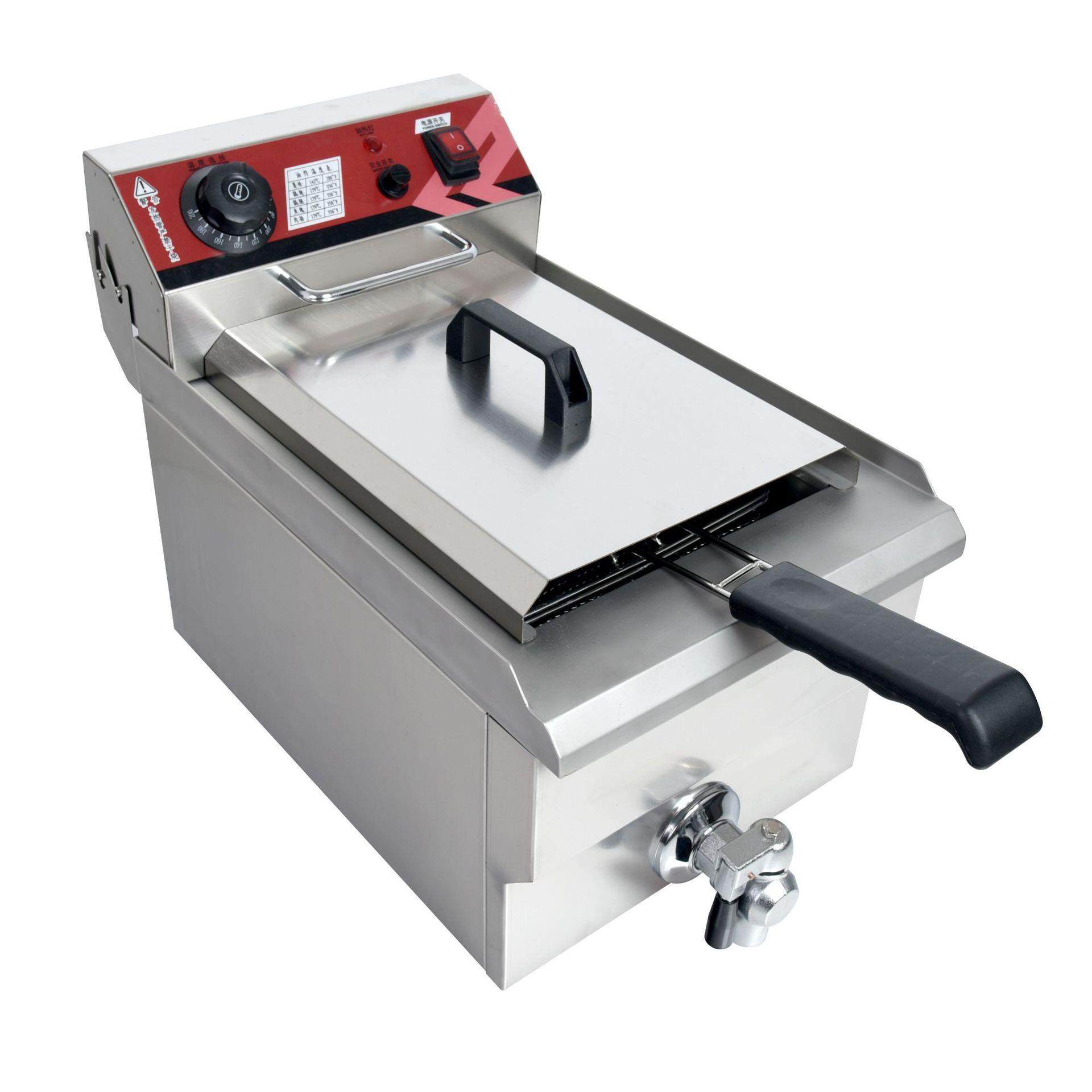 101V单缸单筛电炸炉（带放油阀）炸炉薯条油炸机小吃机器摆摊地摊,淘宝优惠券,粉丝福利购,淘宝优惠卷