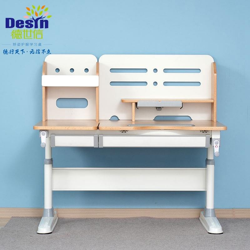 Multifunctional desk for children, liftable beech wood 120cm study table and chair, home writing desk, spot adjustable