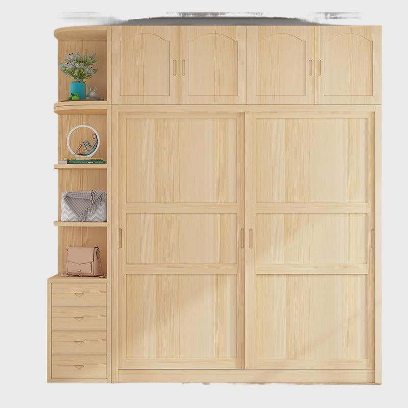 热销实木衣柜家用卧室简易组装柜子储物柜儿童移门大衣橱靠墙 - 图3