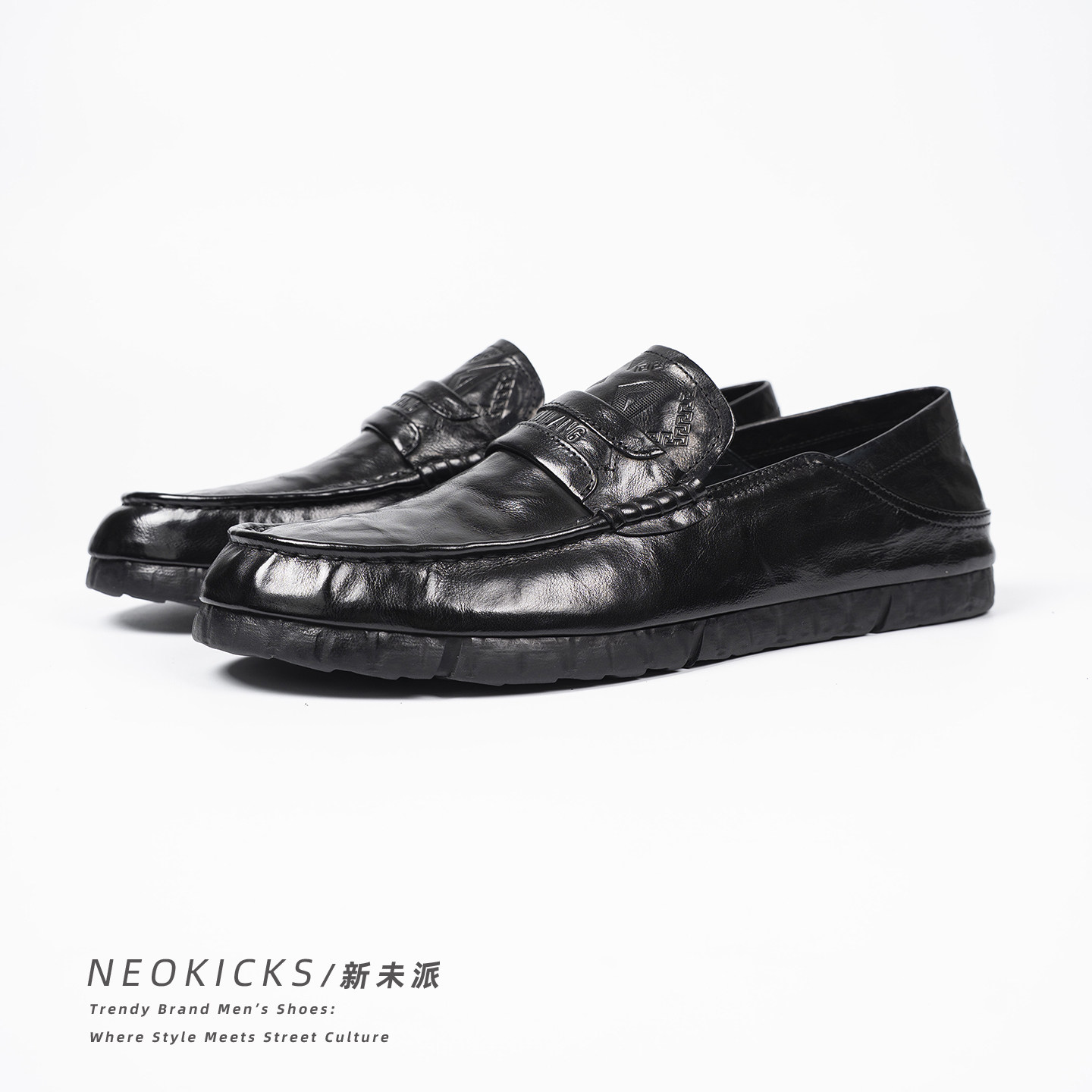 真皮乐福鞋男2026新款休闲一脚蹬黑色豆豆鞋软底百搭懒人鞋皮鞋子,淘宝优惠券,粉丝福利购,淘宝优惠卷