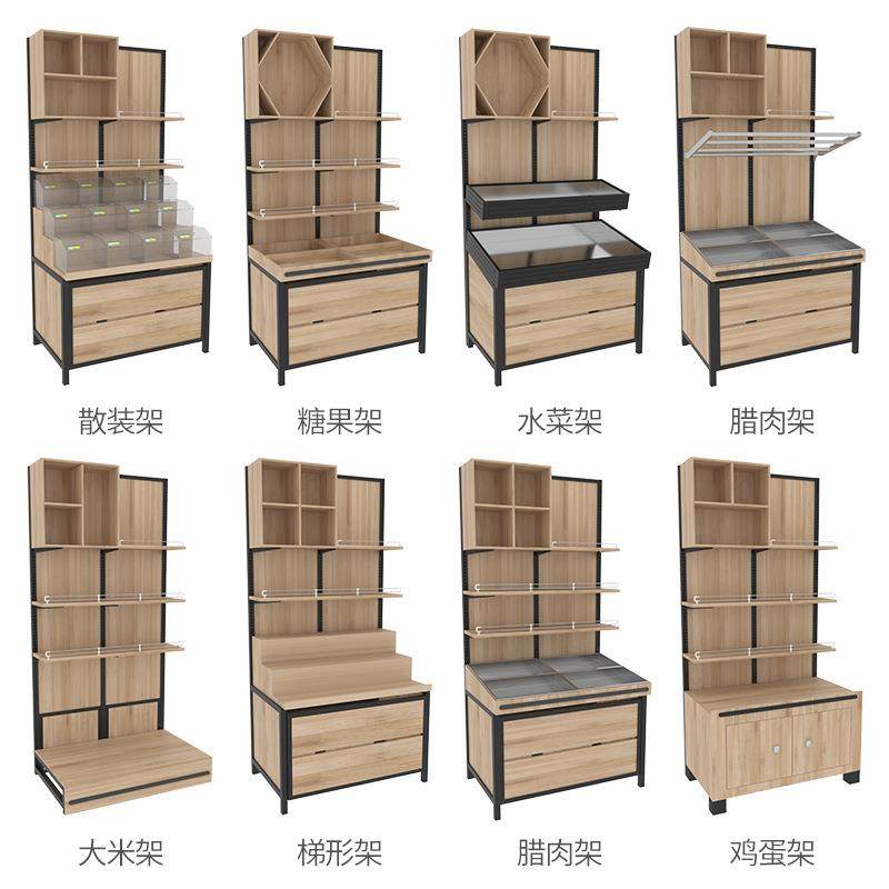 良达水果货架铁实木结合商场果蔬货架百果园水果货架 - 图0