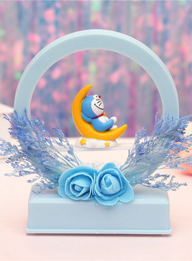 多啦小头灯物红创意男女生礼日网床夜房间宿舍装饰摆件