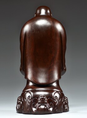 黑大木雕弥客摆件实木檀肚笑佛勒厅家用玄关红木