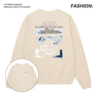 2025新款潮牌印花宽松百搭春秋休闲卫衣