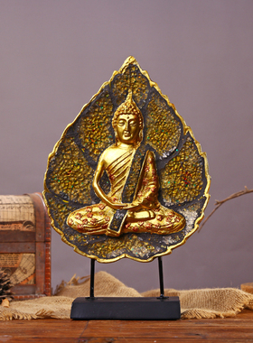 东南亚泰式叶坐佛摆件 A会所酒店按摩软装装饰