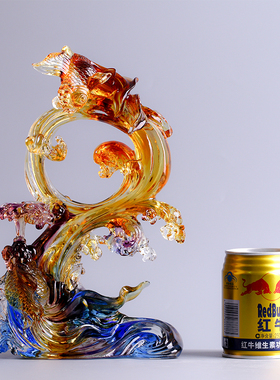 琉璃鱼摆件店铺开业乔迁新居年年有余礼品客厅电视柜装饰品