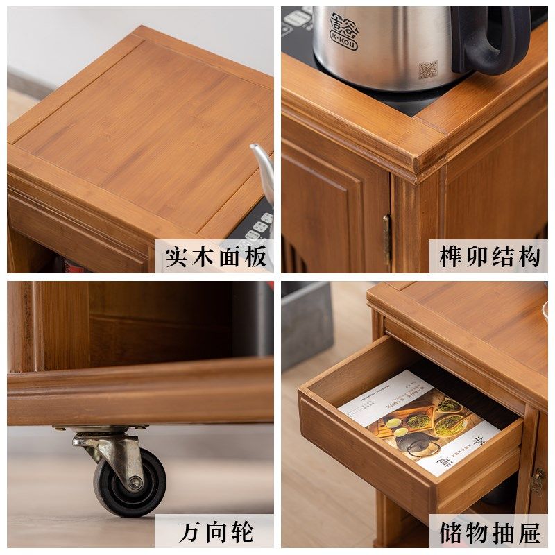 新中式移动茶水柜全自动烧水壶一体茶桌边几侧柜水桶家用茶台现货,淘宝优惠券,粉丝福利购,淘宝优惠卷