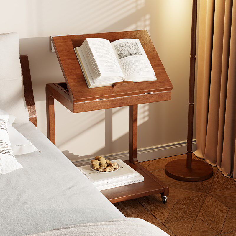 床边桌可移动电脑桌带轮实木床头置物桌倾斜桌沙发边几儿童学习桌,淘宝优惠券,粉丝福利购,淘宝优惠卷