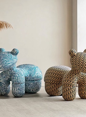 网红创意小马椅客厅摆件羊驼儿童卡通动物坐凳子乔迁新居之喜礼品