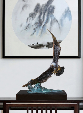 铜金岁月老鹰铜摆件大鹏展翅开业礼品摆件家居装饰品