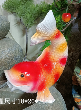 简约喷水鱼水水口装饰屋顶阳台排水口鱼嘴出池背景壁墙挂吐水雕塑