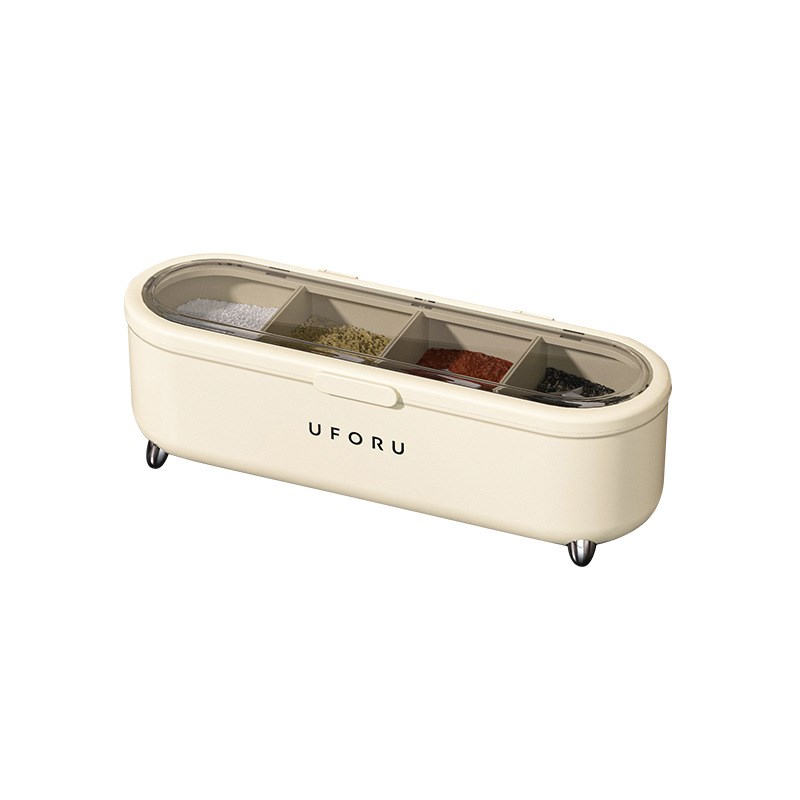 New year's new seasoning box kitchen household multi-grid integrated seasoning condiment fresh-keeping container MSG salt box