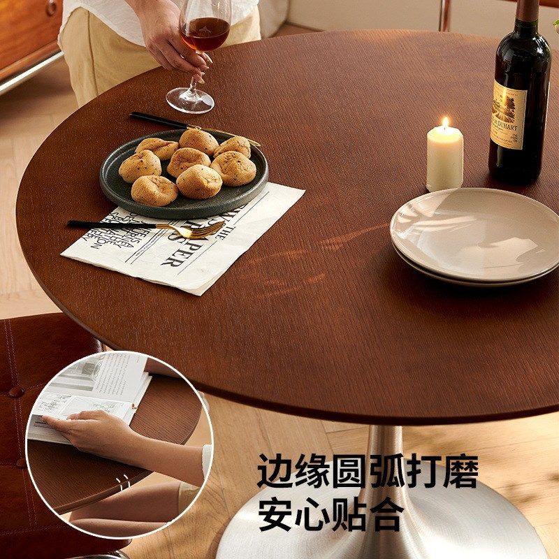 中古风小圆桌家用圆餐桌小户型饭桌网红复古洽谈桌椅组合,淘宝优惠券,粉丝福利购,淘宝优惠卷