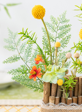 阿咖 卧室飘窗摆件干花办公桌新中式装啡店茶几自助餐台柜顶楹饰