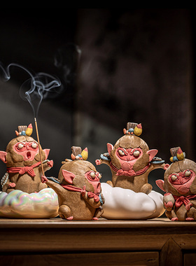 器十二孙摆件茶宠七彩祥云齐天大圣猴子斗战圣佛可爱精品可养