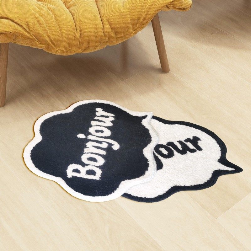 日式浴室吸水防滑地垫卫生间卧室门口脚垫沙发椅子黑白简约脚垫子,淘宝优惠券,粉丝福利购,淘宝优惠卷