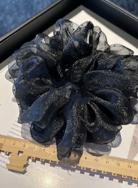 新款点钻工艺大肠发圈黑色气质复古简约款发绳头绳纯色优雅女法式