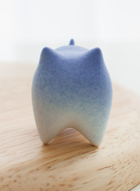 早安猫咪 手工日式家居装饰品 书房办公桌陶瓷小摆件可爱礼品