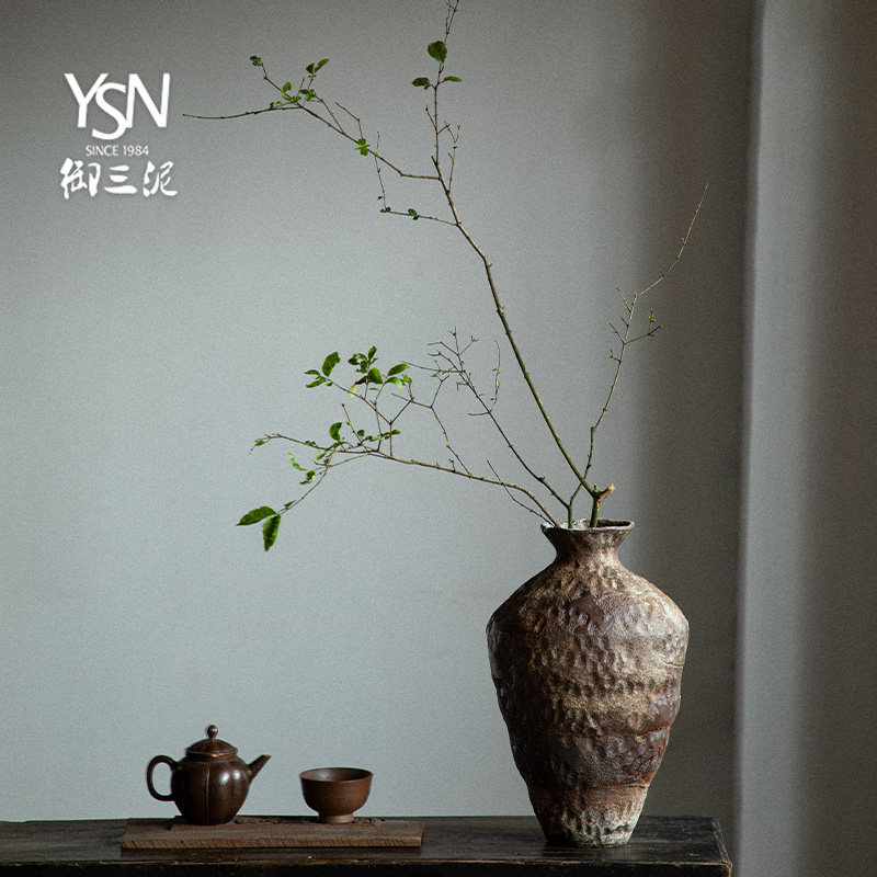 御三泥陶瓷花瓶粗陶瓶插花复古怀旧手工民宿酒店摆件,淘宝优惠券,粉丝福利购,淘宝优惠卷