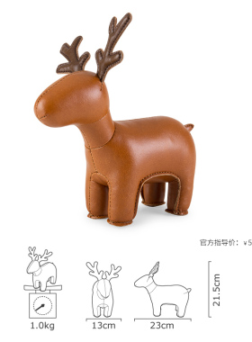 zu系手工小动物皮革麋鹿摆件创意圣诞装饰品节日送女友礼品