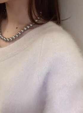 韩国串珠项链女小众设计爱心吊坠高级感锁骨链颈链2024新款配饰潮