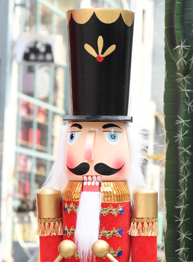 V装饰90C大型胡桃夹子彩绘核桃钳童话木质