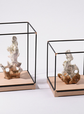 新中式太湖石工艺展示架摆件家具玄关柜样板房别墅软装饰品