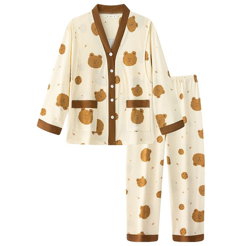 纯棉月子服春秋产后产妇孕妇睡衣哺乳9月份8夏季薄款喂奶大码住院,淘宝优惠券,粉丝福利购,淘宝优惠卷