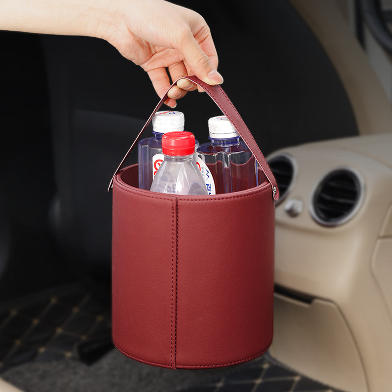 车载垃圾桶车用雨伞收纳汽车后排挂式杂物盒皮革车内装饰置物盒,淘宝优惠券,粉丝福利购,淘宝优惠卷