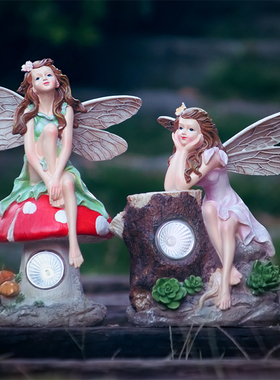 花仙摆件户院庭外太阳能灯花园装饰景观室置草坪灯布外防水小夜灯