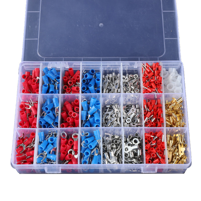 接线端子套装冷压端子组合管型绝缘叉形O型插簧插片对接铜端子 - 图3