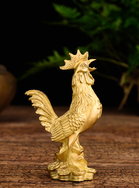 百纳源 大摆件铜铜鸡的摆件金钱鸡家居饰品摆件