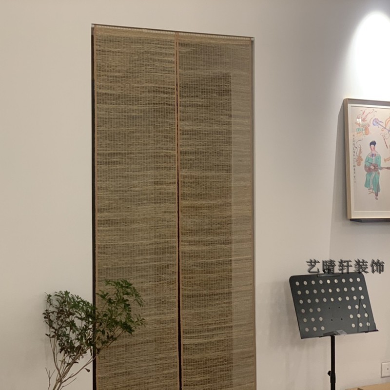 艺晴轩挂帘中式透光门帘转运帘苎麻门帘日式隔断挂帘过道门帘 - 图1